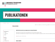 Tablet Screenshot of lfmpublikationen.lfm-nrw.de